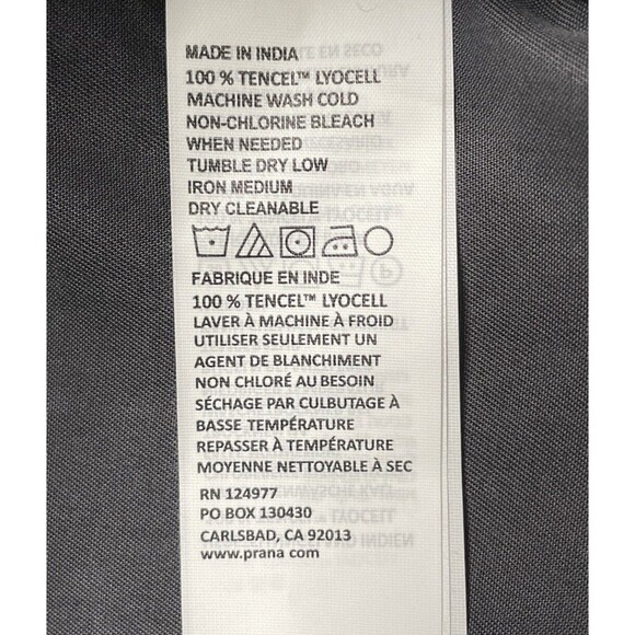 Prana Lavender Bay Top Relaxed Coal Washed Black Women’s Extra Small XS NWT - Picture 5 of 7